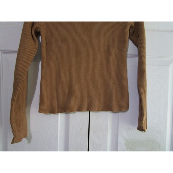 Jeanne Pierre Womens Turtle Neck Sweater Medium Gold Brown Vintage - Picture 3 of 11